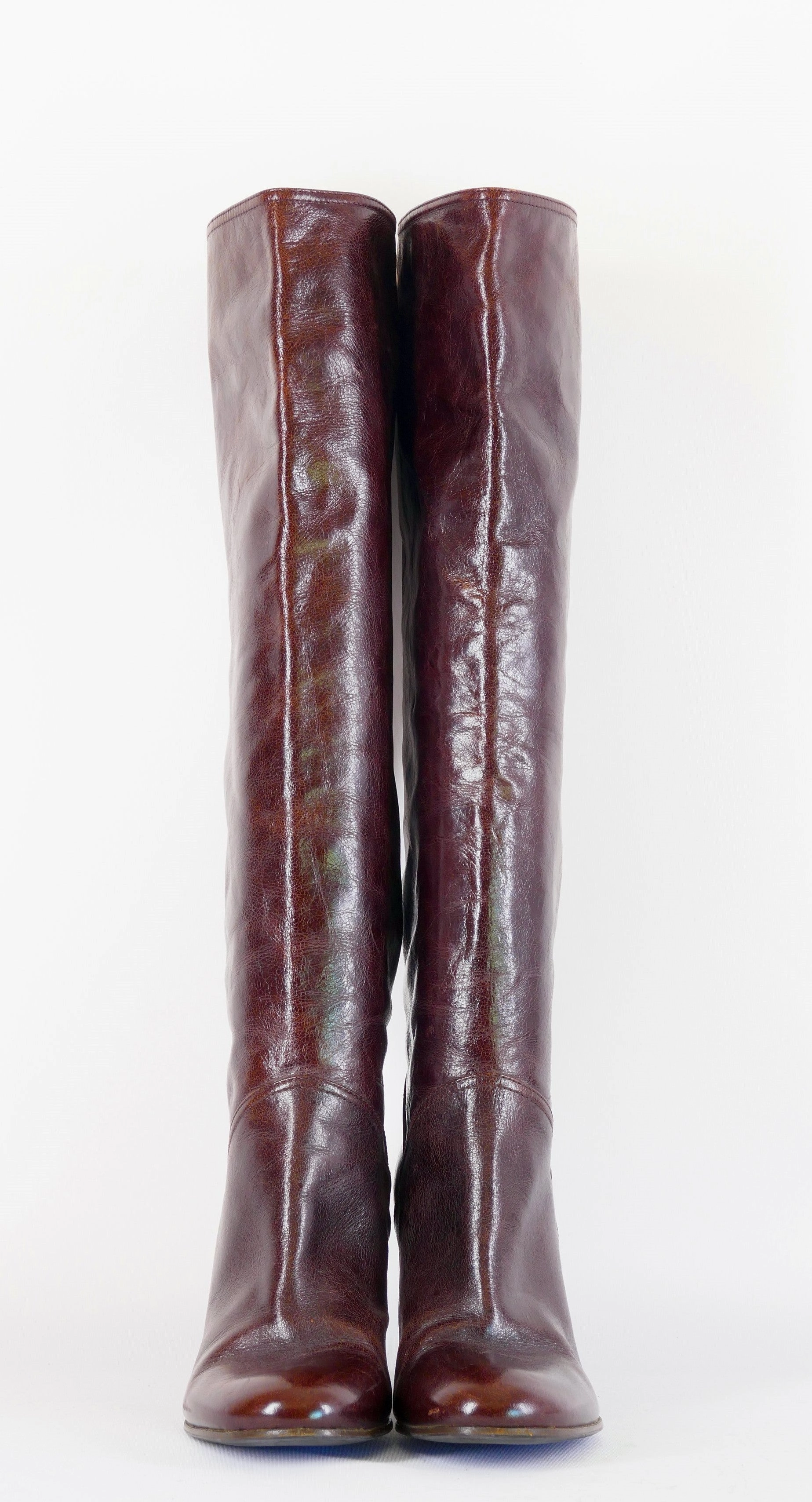 Stiefel Mit Xxl Schaft Vintage-Stiefel Leder bordeaux