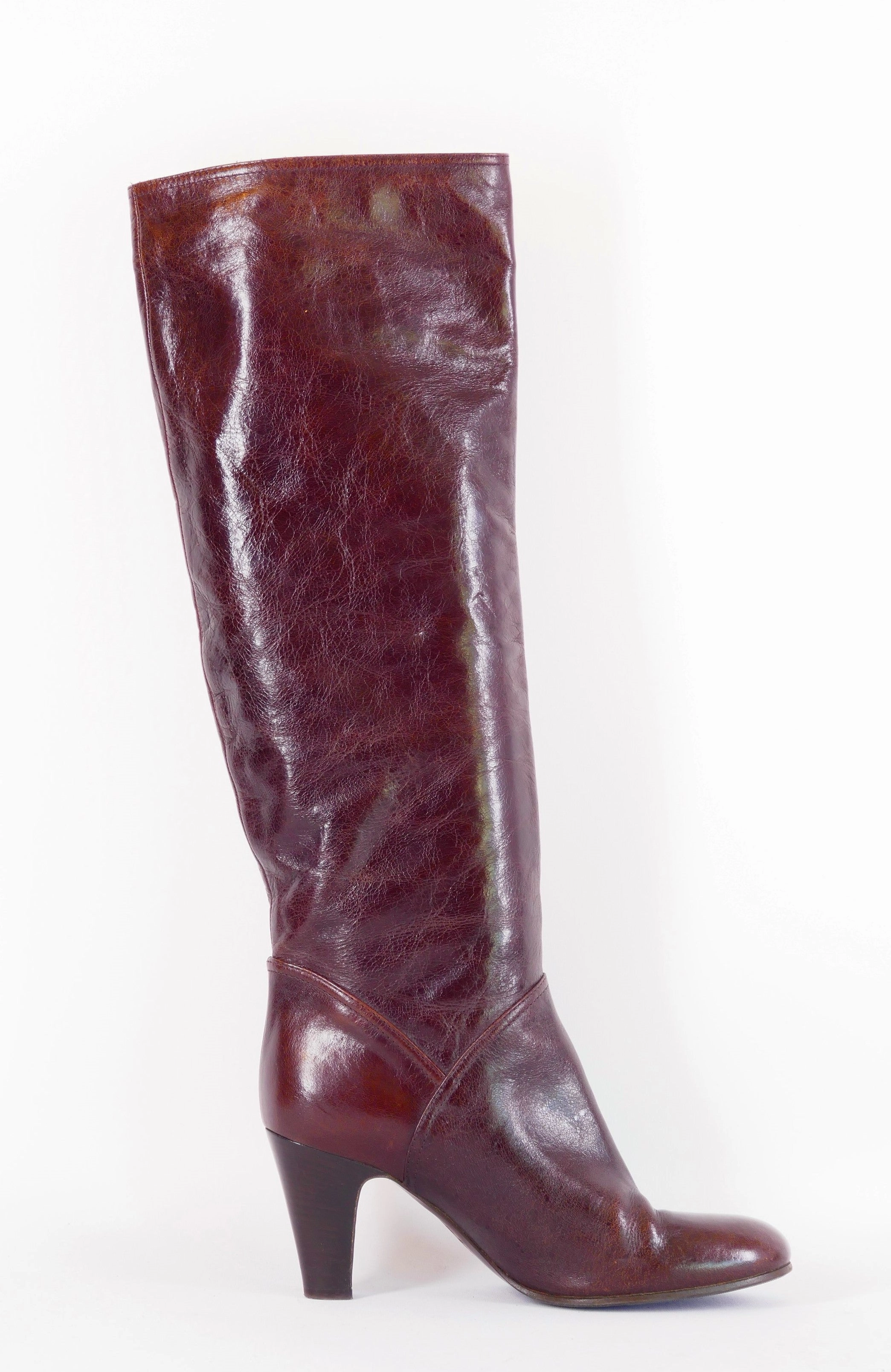 Motocross Stiefel 43 Vintage-Stiefel Leder bordeaux