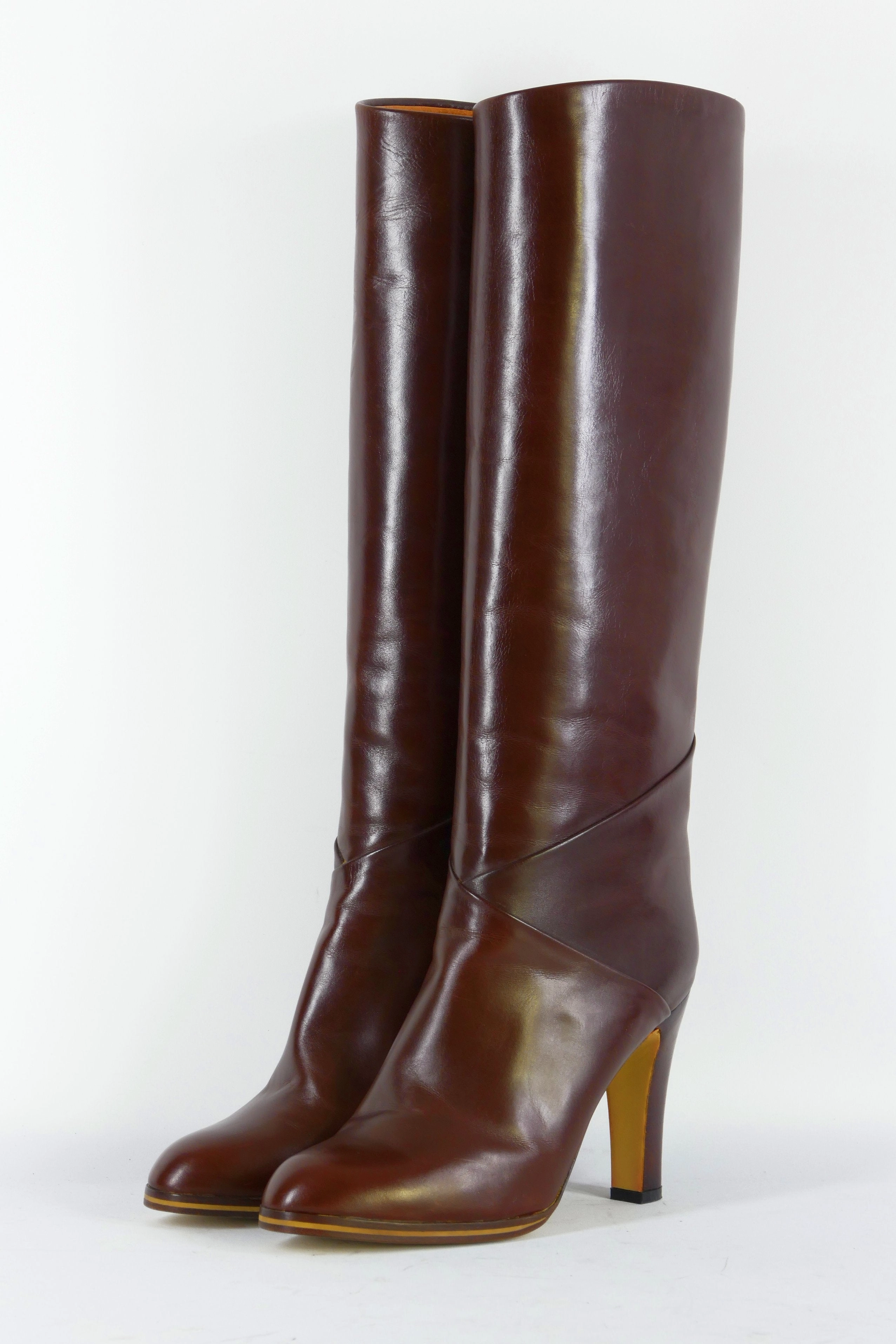 Flight Stiefel Vintage-Stiefel Leder kastanie