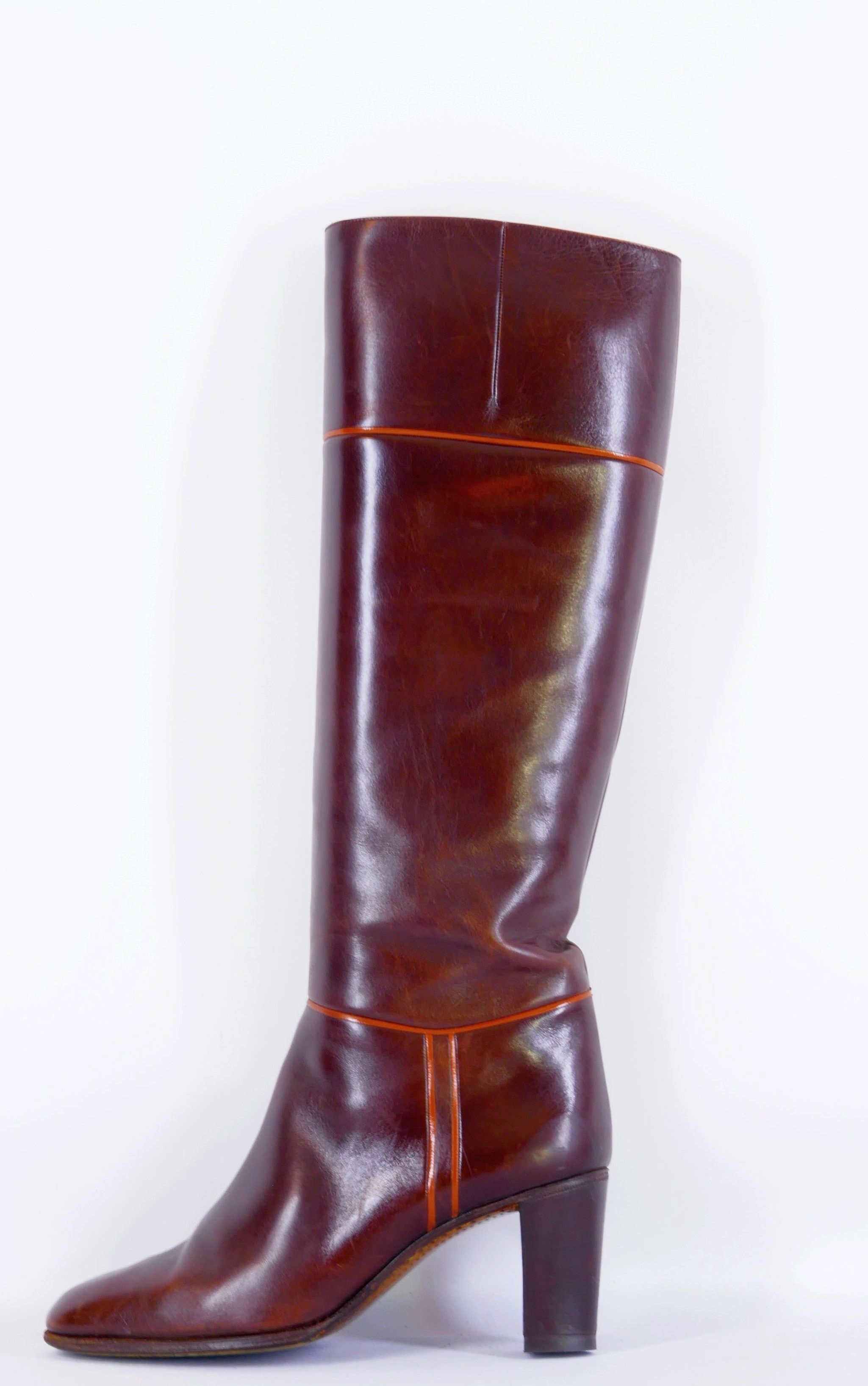 Vintage-Stiefel Leder kastanie Naturkautschuk Stiefel Pflege