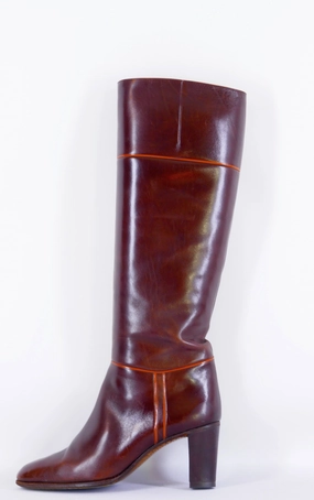 Vintage-Stiefel Leder kastanie Stiefel Des Endlosen Mutes