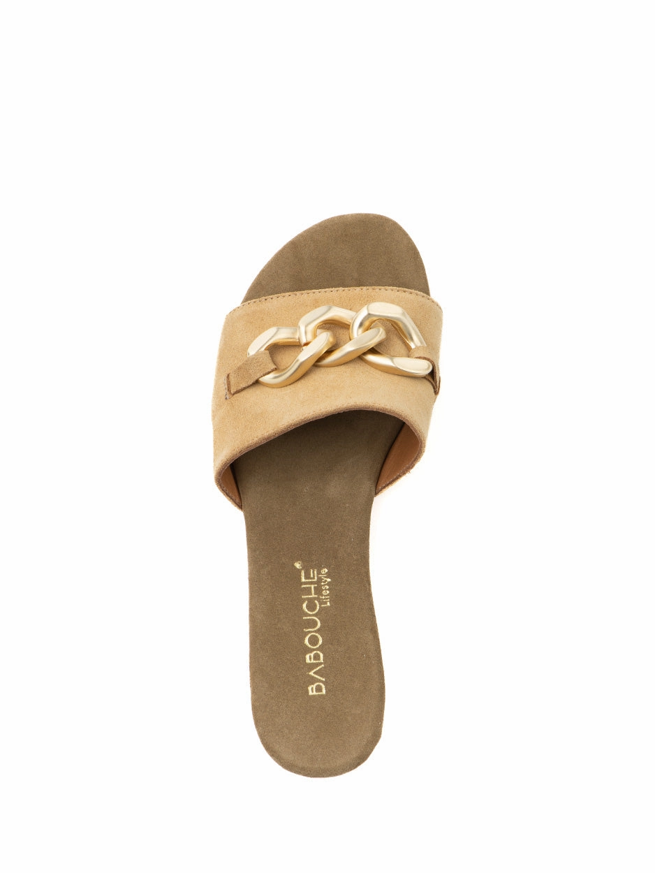 Vive | Slipper Camel Billowy Sandalen