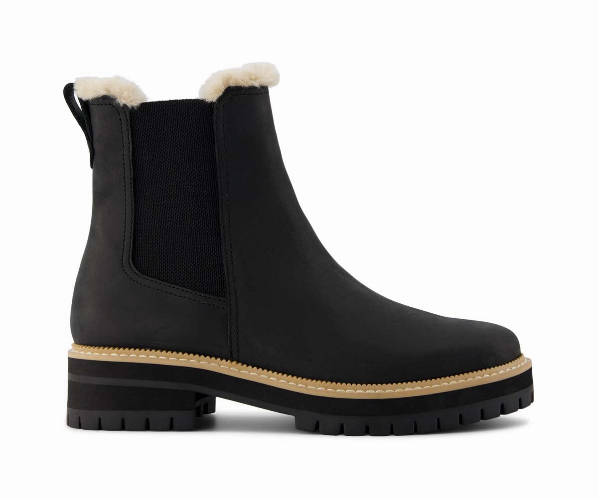 W's Bennet Water Res. Nubuck Ltr/Faux Fur - Black Cafe Noir Chelsea Boots