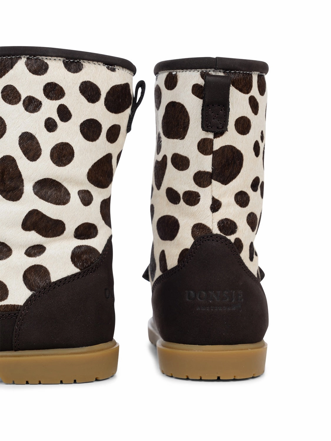 Wadudu Exclusive Boots - Dalmatiner -Spotted Cow Hair Leder Winterstiefel Lammfell