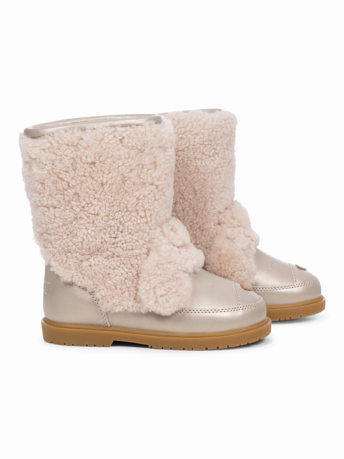 Wadudu Exclusive Boots - Pudel - Light Beige Schafswolle Elsa Winterstiefel
