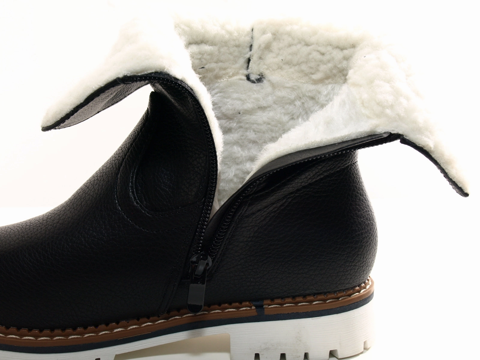 Damen Stiefeletten Boots Outdoor Winterboots warm gefttert Black # 546 Buckle Heeled Ankle Boots