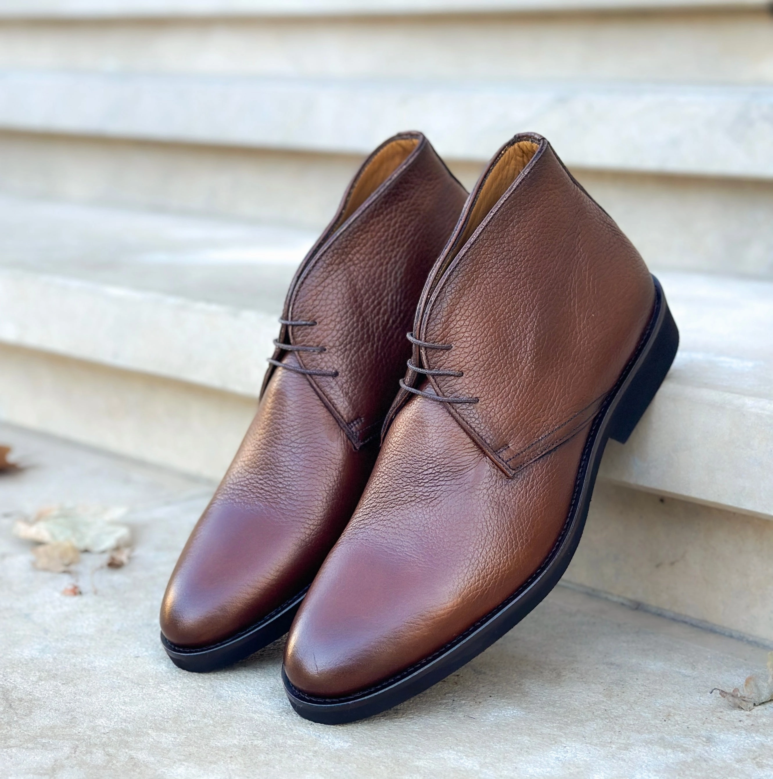 Herrenschuh Chukka - Hirschleder Braun Vintage Suede Ankle Boots