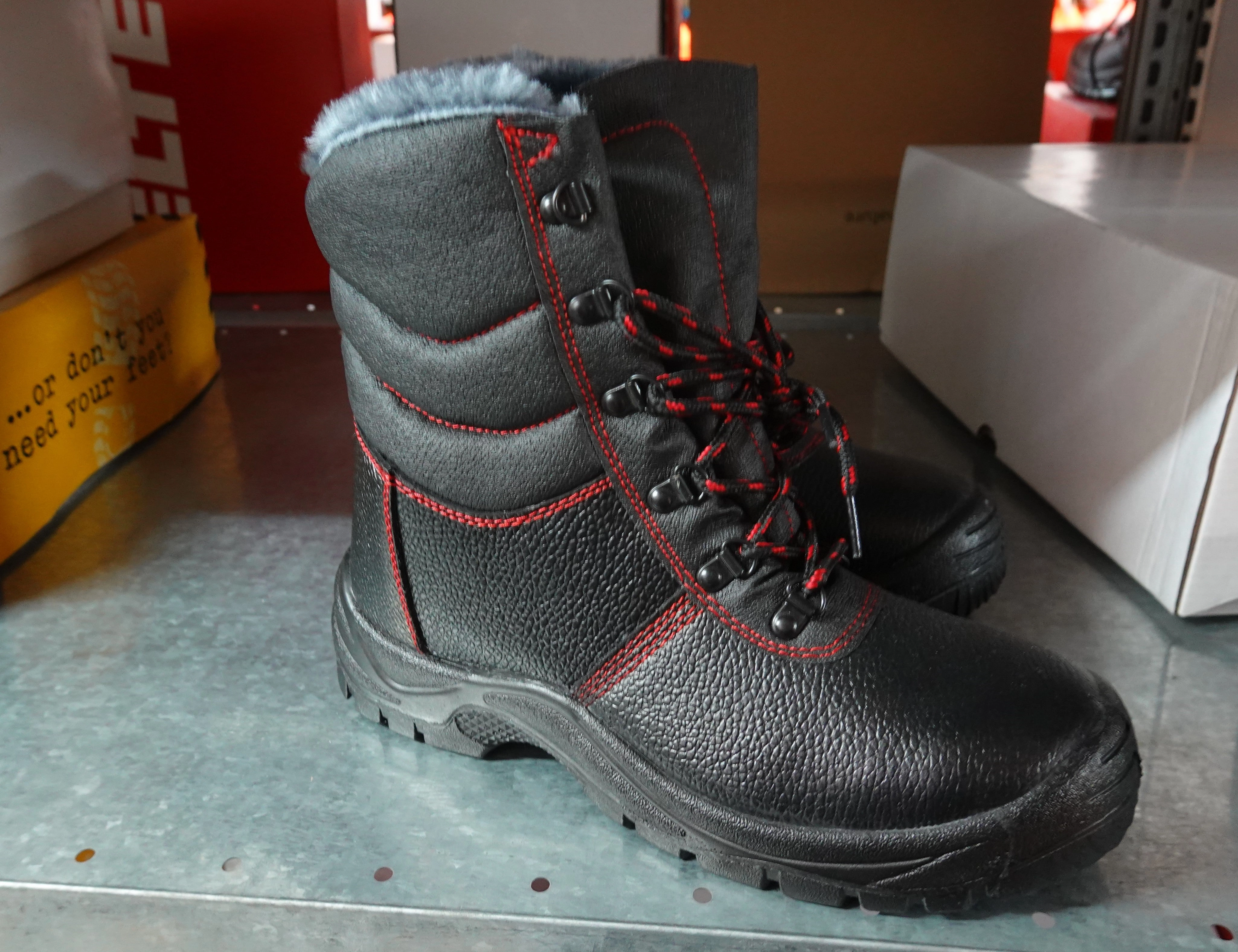 Webpelz-Winterschnrstiefel leicht l- und surebestndig EN ISO 20345 S3 Rindleder Winterstiefel Kindergarten