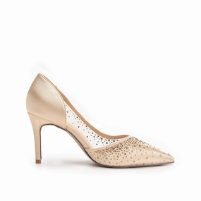 Elegant Gold Rhinestone High Heel Pumps | 431N-X High Heels Mit Gummiband