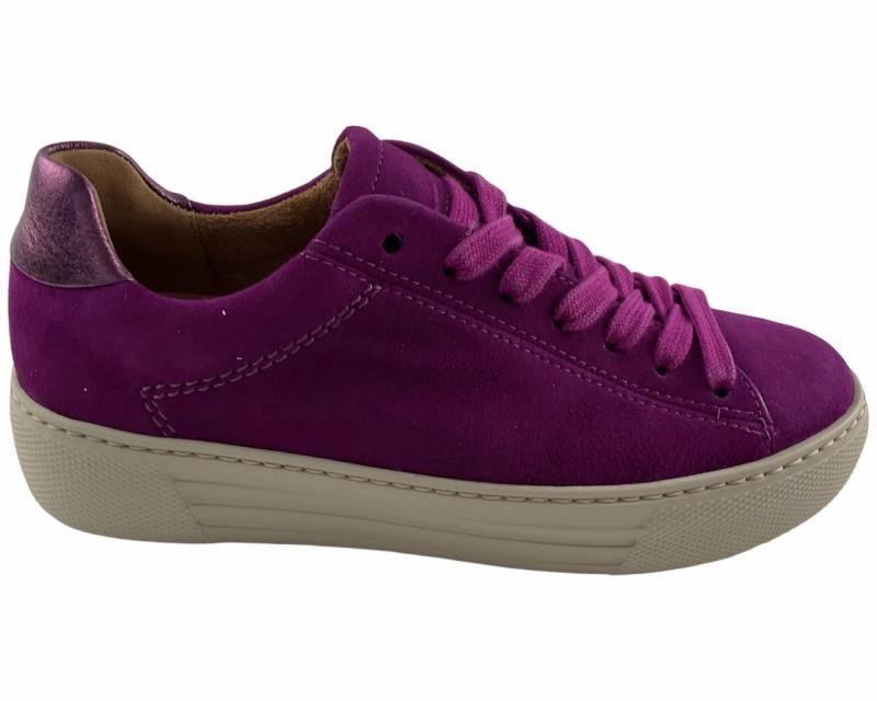 Braune Leder Sneaker Gabor Comfort Damen Sneaker 56.460.28 Orchid/melanzana
