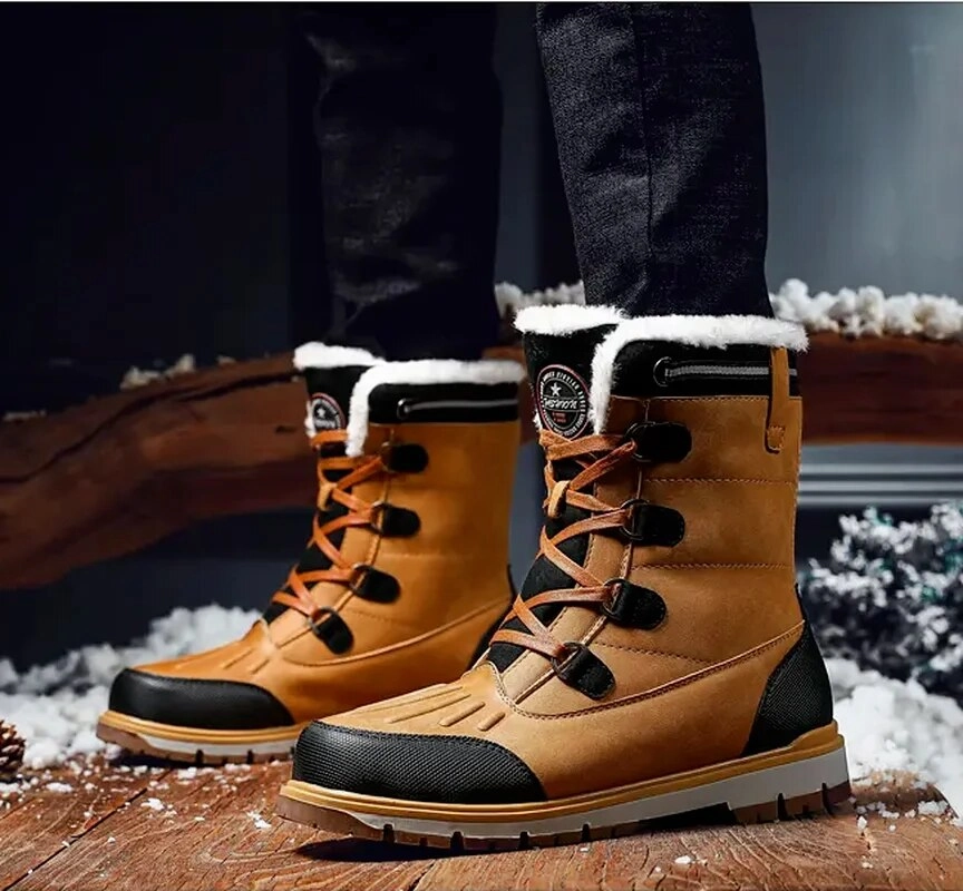 Winterschuhe Herren | Mittelhohe Schnrstiefel Winterstiefel Warm