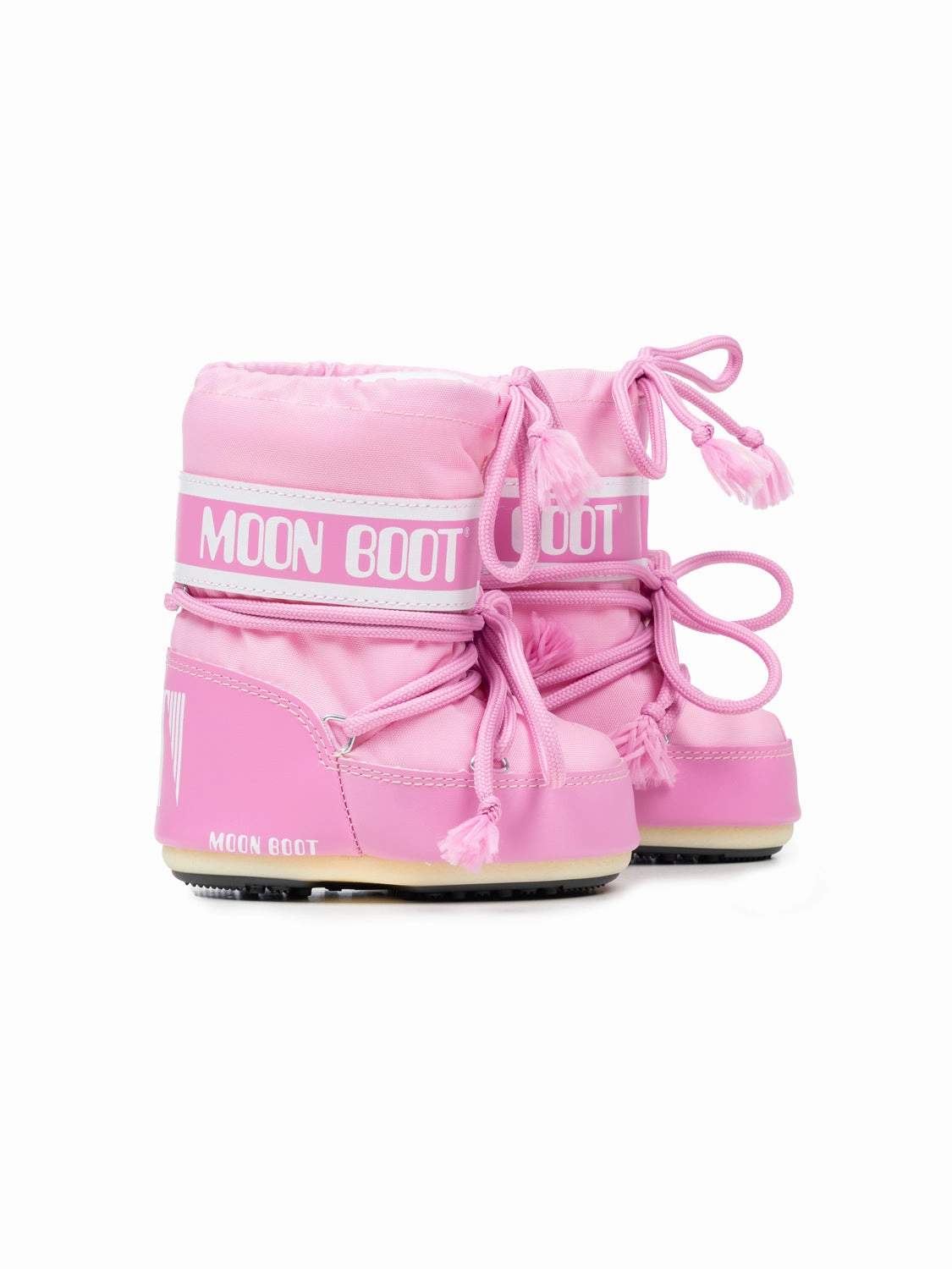 Icon Mini Schneestiefel aus Nylon - Rosa Pom Pom Winterstiefel