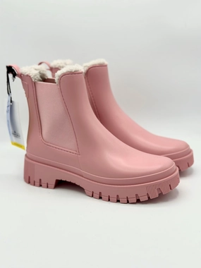 WREN VEGAN BOOT PINK MAUVE WITH FUR LINING Retro Ankle Boots